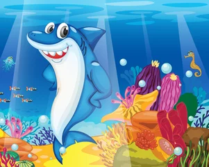 Wall murals Submarine shark fish