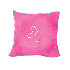 painted pink pillow with clipping path