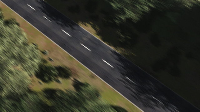 Flug &uuml;ber Waldstra&szlig;e