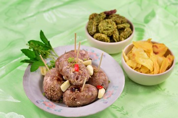 Pork sausages barbecued to perfection