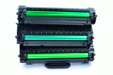 Cartridge for laser printer on white background