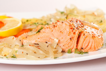 salmon fillet with potatoes