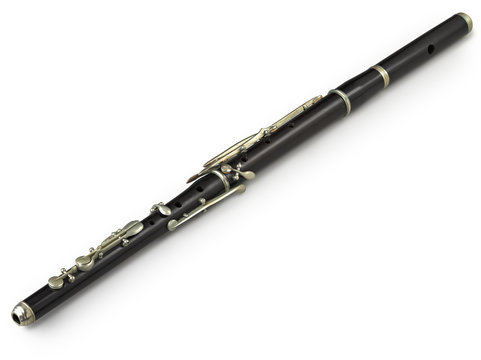 flute on white background