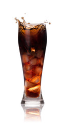 fresh Cola with ice cubes