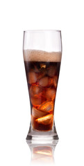 fresh Cola with ice cubes