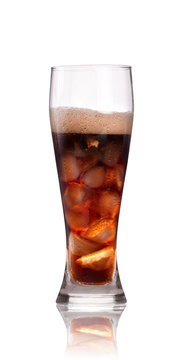 fresh Cola with ice cubes