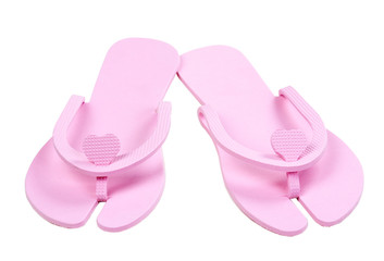 Summer colourful shoes on white