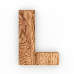 3d Font Wood Character L