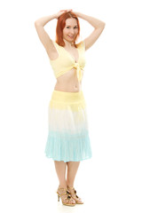 Beautiful young brunette belly dance woman