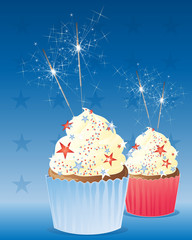 july fourth cup cake