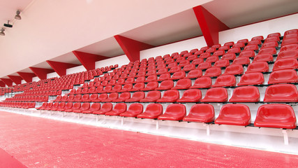 Fototapeta premium Red seat at Thep Hasadin Stadium in Thailand