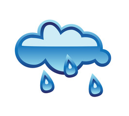 Weather glass button rain isolated on white