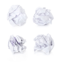 Obraz premium Set of Office Crumpled Paper Balls / blank and used up / isolat
