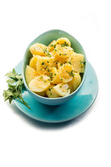 potatoes salad with parsley and  grated lemon peel