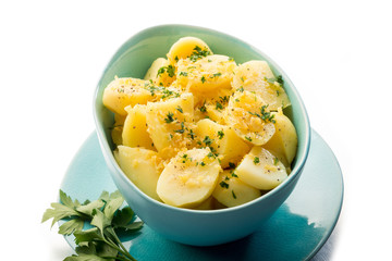 potatoes salad with parsley and  grated lemon peel