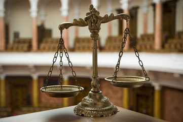 Scales of Justice in the Courtroom