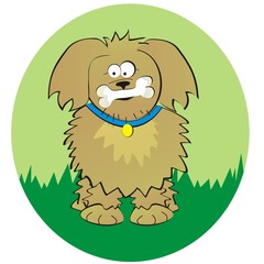dog and bone, background , vector icon