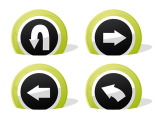 green return and arrow 3d icons