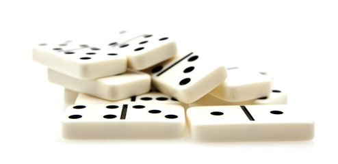 Dominoes on white background