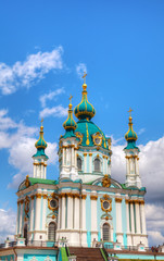 Fototapeta na wymiar St. Andrew church in Kiev, Ukraine