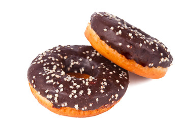 donuts with chocolate isolated