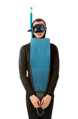 diver indoor studio shot