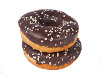 donuts with chocolate isolated