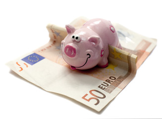 cochon économie sur billet d'euros