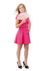Pretty woman with fan