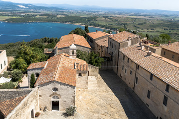 Overlooking of Populonia fortress inside. Tuscany