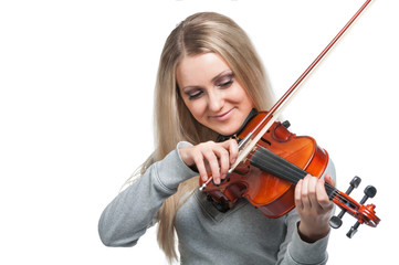young woman playing the violin