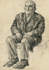 Fototapeta premium sitting old man