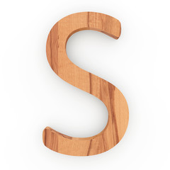 3d Font Wood Character S