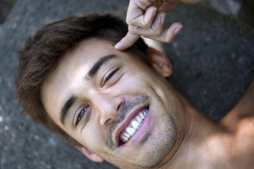 Homme, jeune, beau, séduisant, mâle, garçon, masculin