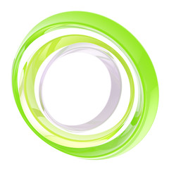 Circle frame made of green rings isolated
