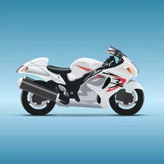 Foto op Plexiglas Motorfiets Vector motorfiets op blauwe achtergrond