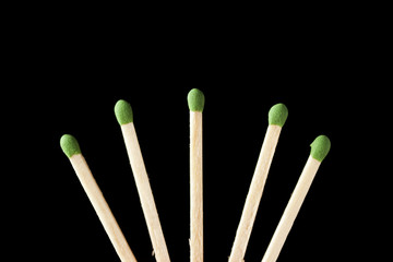 Green Wooden Matches