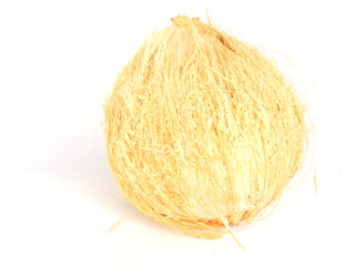 Coconut fiber on white background