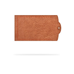 leather labels on white background