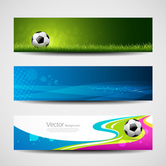 Banner headers soccer ball design background, vector