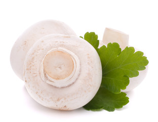 Champignon mushroom and parsley leaves