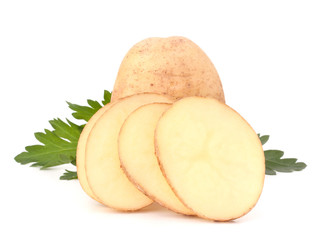 potato tubers and parsley leaves