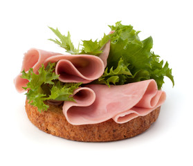 healthy sandwich with vegetable and smoked ham