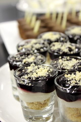 blueberry with berries filling in glass