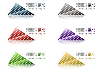 Business logo color pyramids design - 42560799