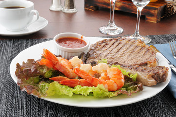 Steak and seafood