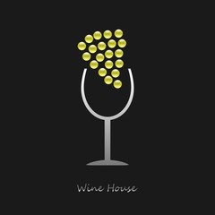 Logo Wine House on black background