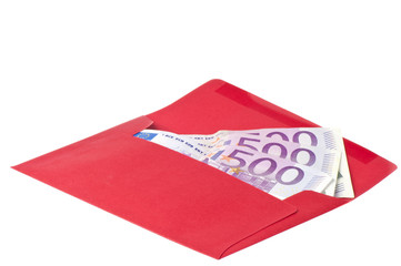 Colored envelope with Euros