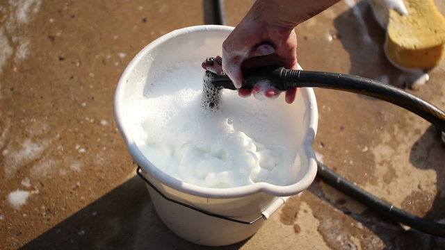 Filling Wash Bucket