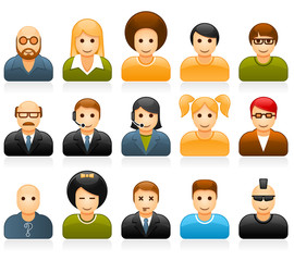 Glossy people avatar icons